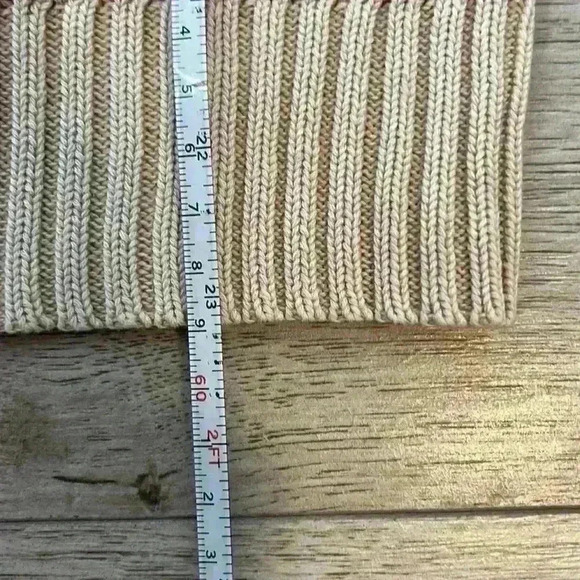 Vici Tan Ribbed Cold Shoulder Sweater Size M - Picture 7 of 9
